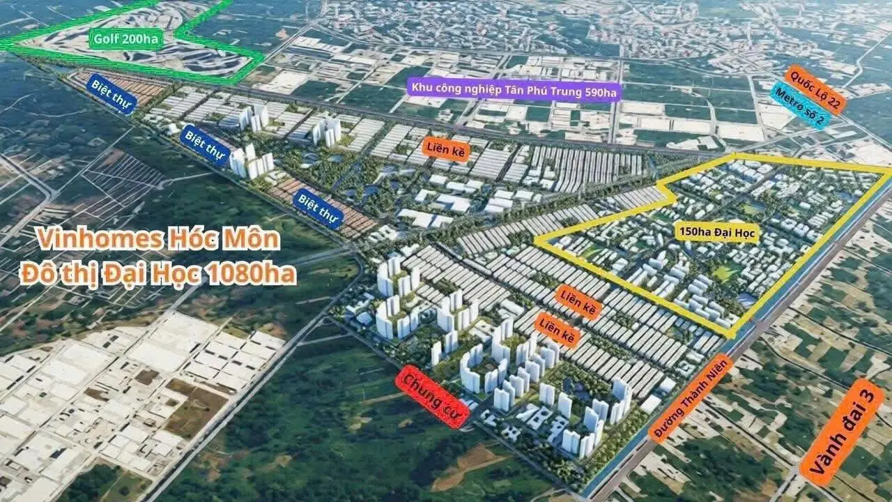 Mặt bằng quy hoạch Vinhomes Hóc Môn